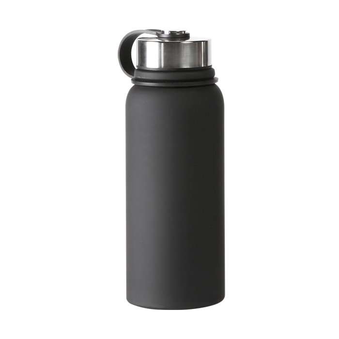 Termo de acero inoxidable doble pared con cubierta aislante de plastico, capacidad 800 ml.