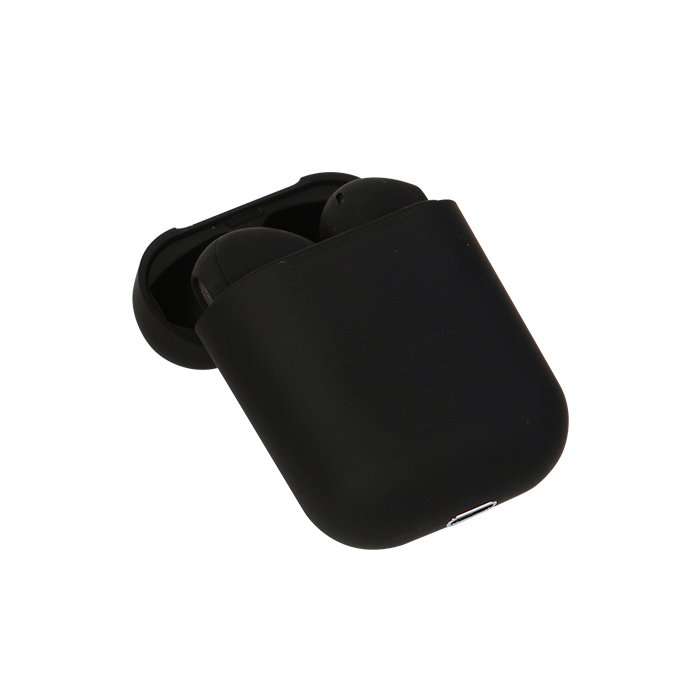 Audifonos inalambricos bluetooth version 5.0 y funcion touch, manos libres, fabricados en ABS con acabado tipo rubber. Incluye cargador tipo lightning.