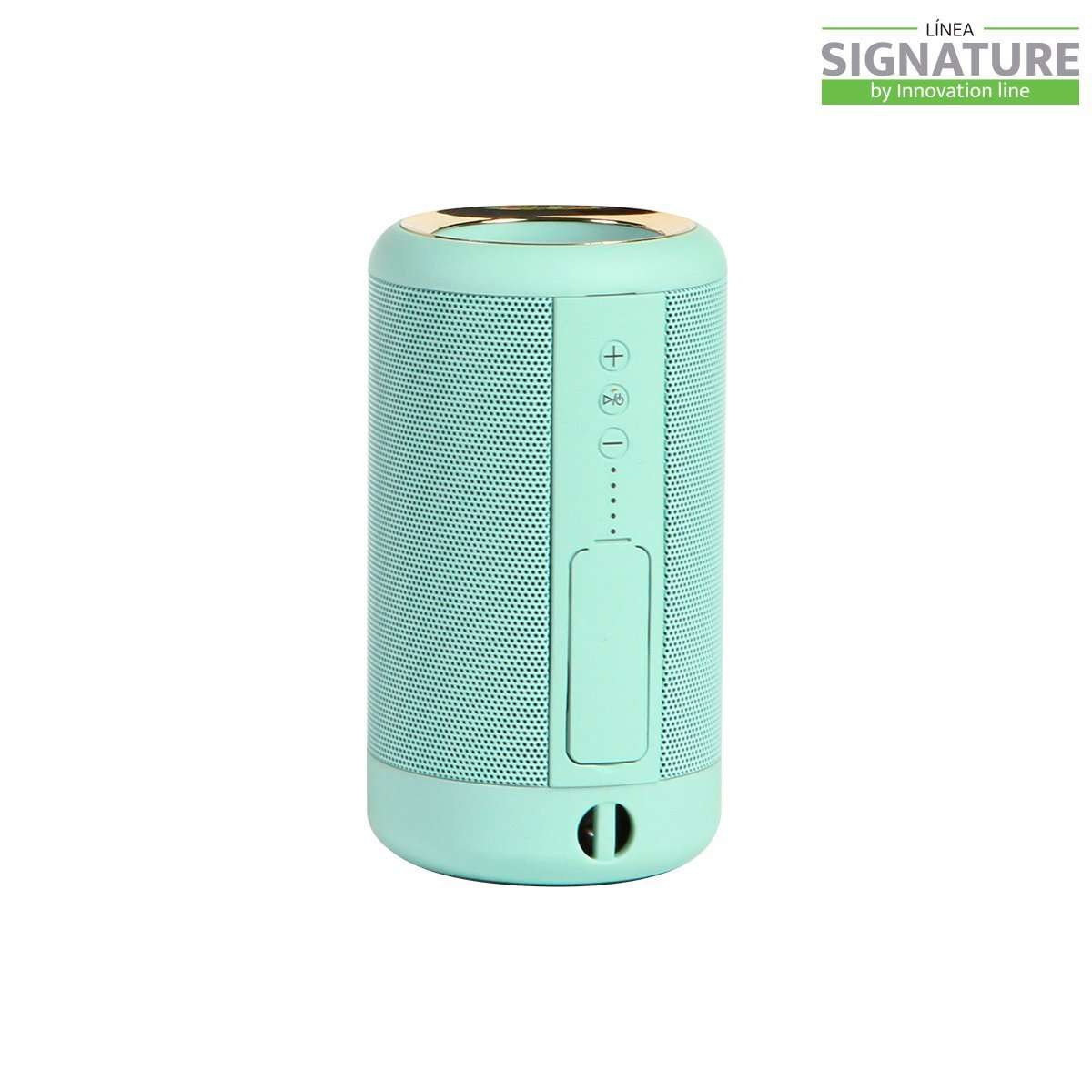 Bocina bluetooth con power bank fabricada en ABS con acabado rubber.